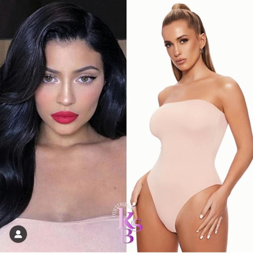 Naked Wardrobe nude tube top bodysuit.